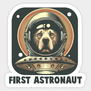 Vintage Astronaut Dog Sticker